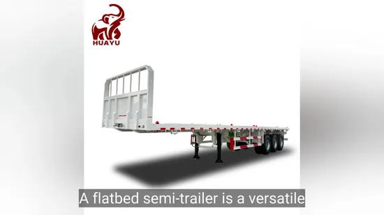 Huayu 3 Achsen 40 FT 45FT 60ton Schüttgutcontainer Transport Leichtlast Pritschenauflieger