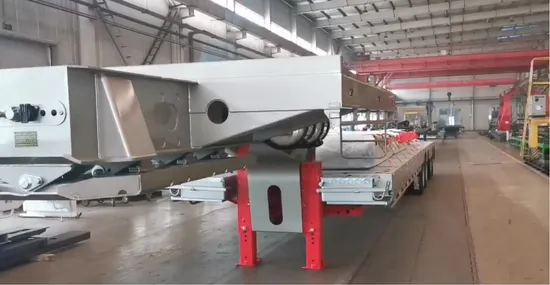 2 Achsen Heavy Duty Low Ladder Lowboy Drop Deck Lowbed Truck Semi Trailer